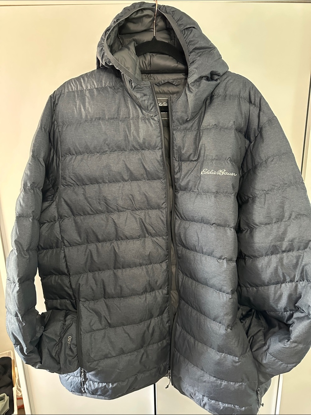 Eddie Bauer Men’s Grey Duck Down Jacket - Charcoal